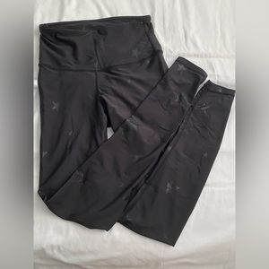 Black Leggings w Shiny Black Stars